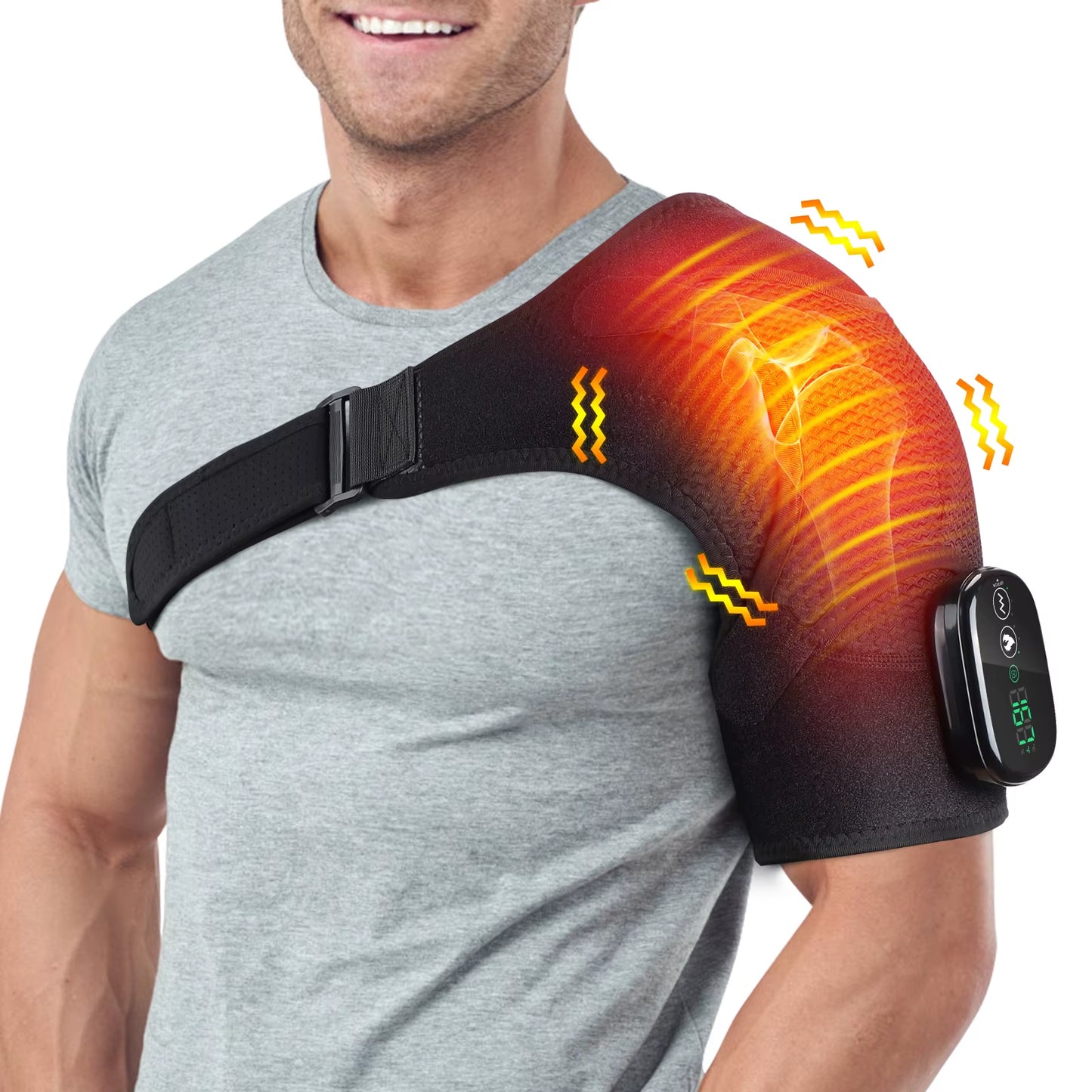Electric Shoulder Temperature Massager Thermal Shoulder Brace Vibration Massage Joint Support Belt Heating Pad Muscle Relax