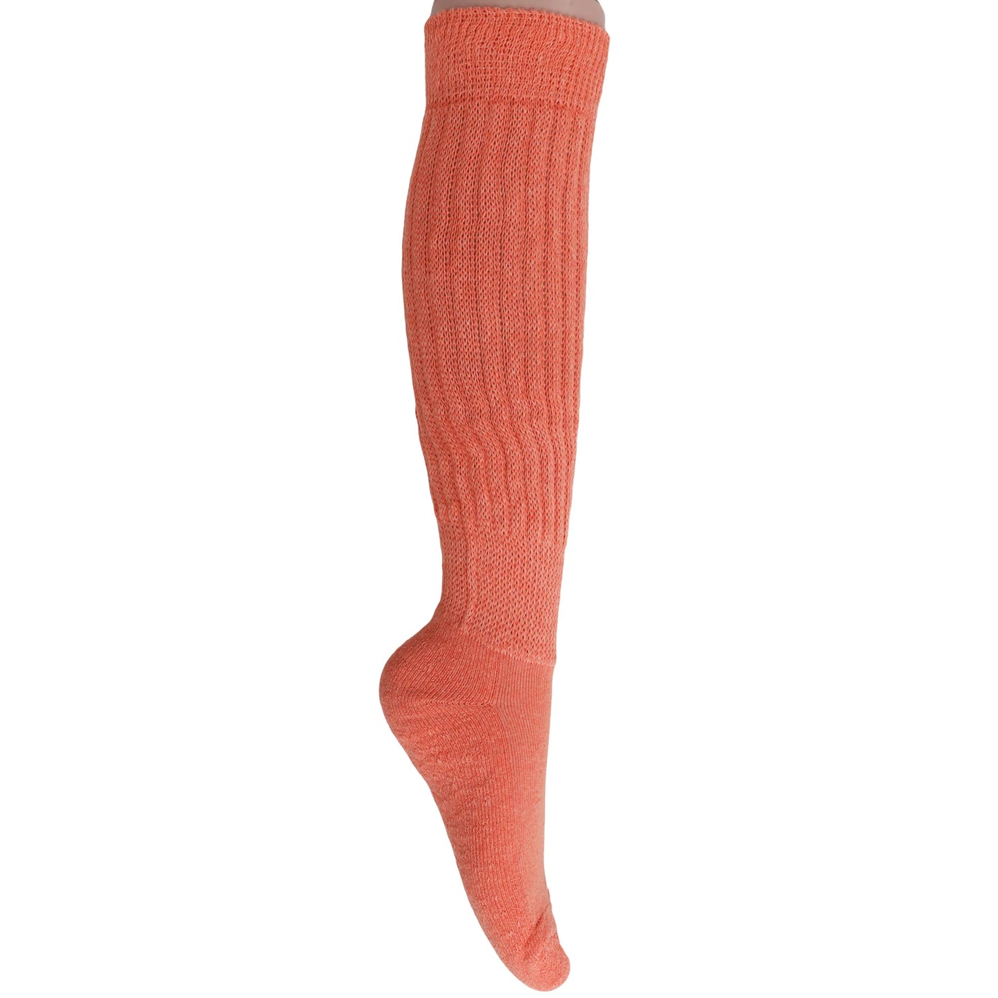 3 Pairs - Light Orange Slouchy Scrunch Socks for Women Cotton Knee High Shoe Size 5 to 10 (Copy)