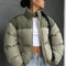DAZY Letter Graphic Colorblock Zip up Puffer Thick Pockets Coat ,Winter Women Clothes,Winter Coat Women