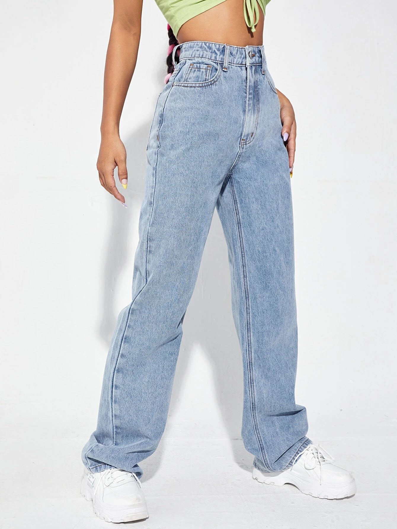 Ezwear High Waist Wide Leg Jeans