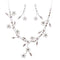 Bridal Wedding Jewelry Set Floral Vine Pearl Rhinestone
