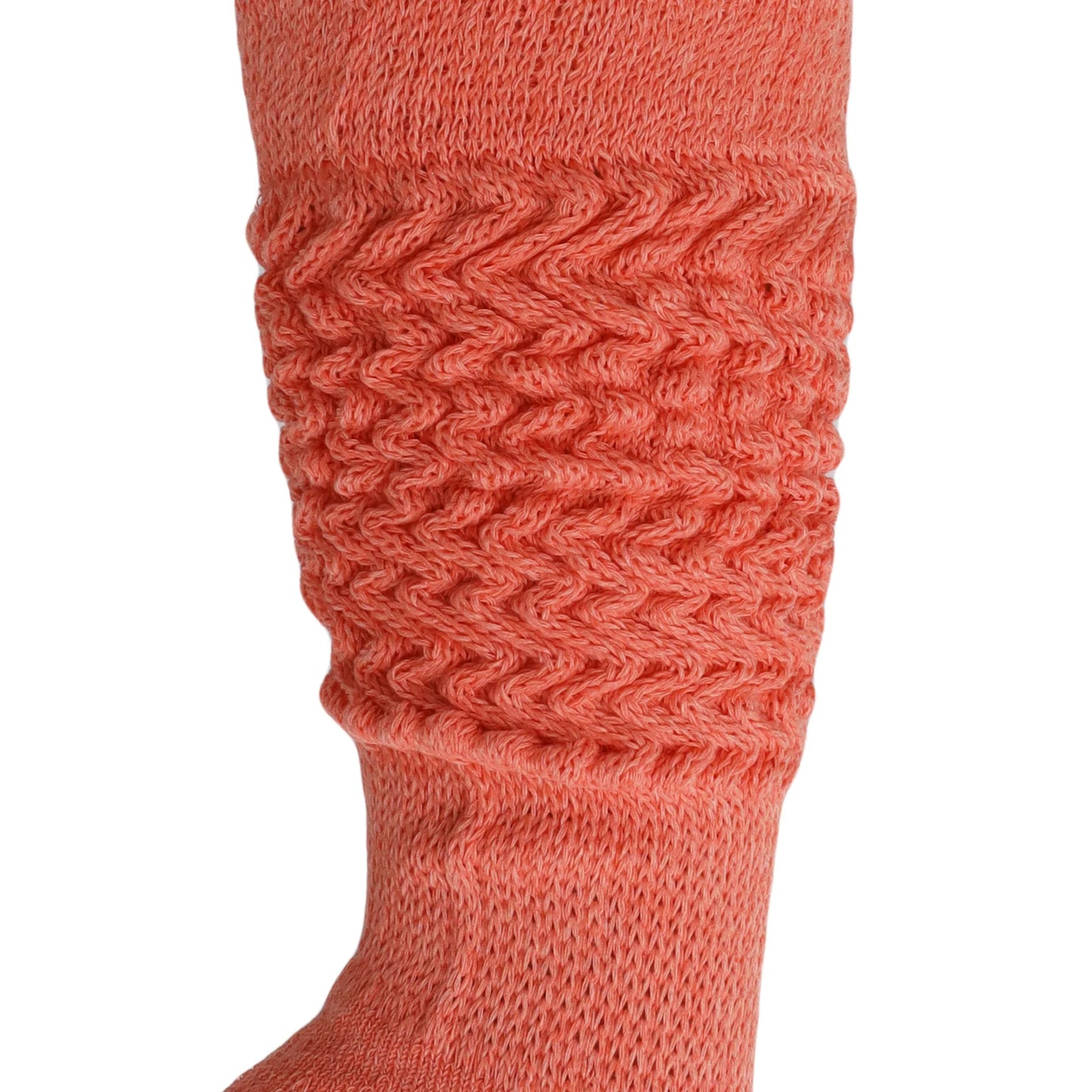 3 Pairs - Light Orange Slouchy Scrunch Socks for Women Cotton Knee High Shoe Size 5 to 10 (Copy)