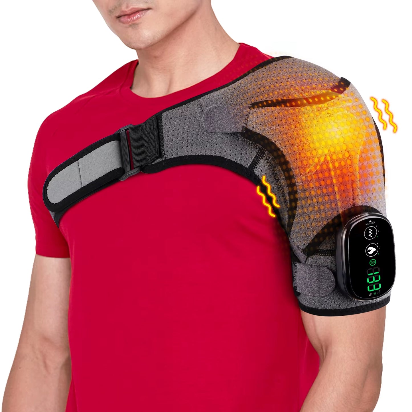 Electric Shoulder Temperature Massager Thermal Shoulder Brace Vibration Massage Joint Support Belt Heating Pad Muscle Relax