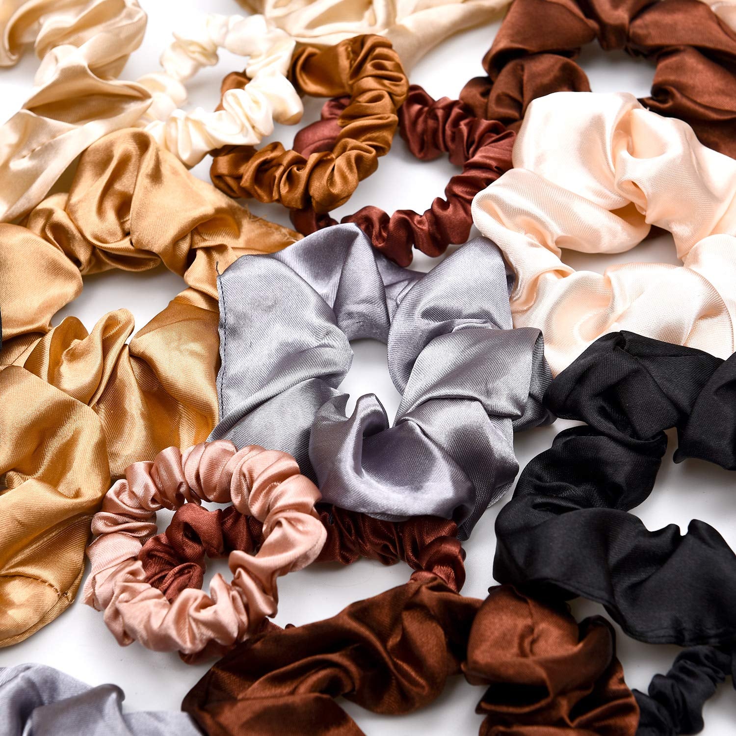 24 Pieces Satin Hair Scrunchies Bulk Silk Elastic Hair Bands Ropes Ponytail Holder for Women Girls Hair Accessories Decorations(Vintage Colors)