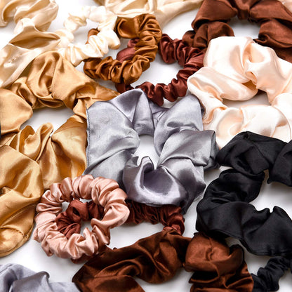 24 Pieces Satin Hair Scrunchies Bulk Silk Elastic Hair Bands Ropes Ponytail Holder for Women Girls Hair Accessories Decorations(Vintage Colors)