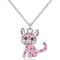 Girls Cat Birthstone Necklace Gifts for Women,Kitty Cats Dog Pendant Necklaces Jewelry for Cat Lovers