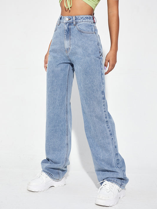 Ezwear High Waist Wide Leg Jeans