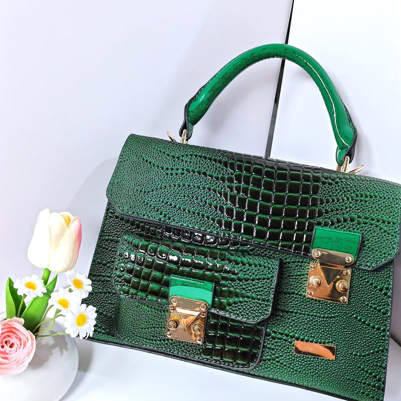 Latest Fashion Women Shoulder Handbags with Alligator Leather, Quality Ladies Purses with Top Handle and Straps for Daily and Travel