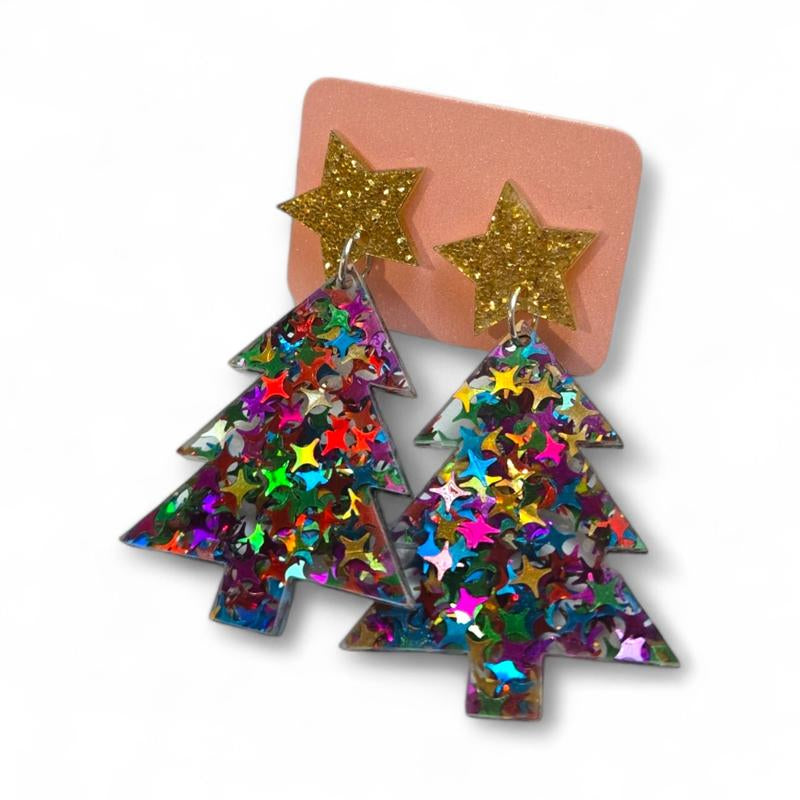 Oh Christmas Tree Acrylic Earrings