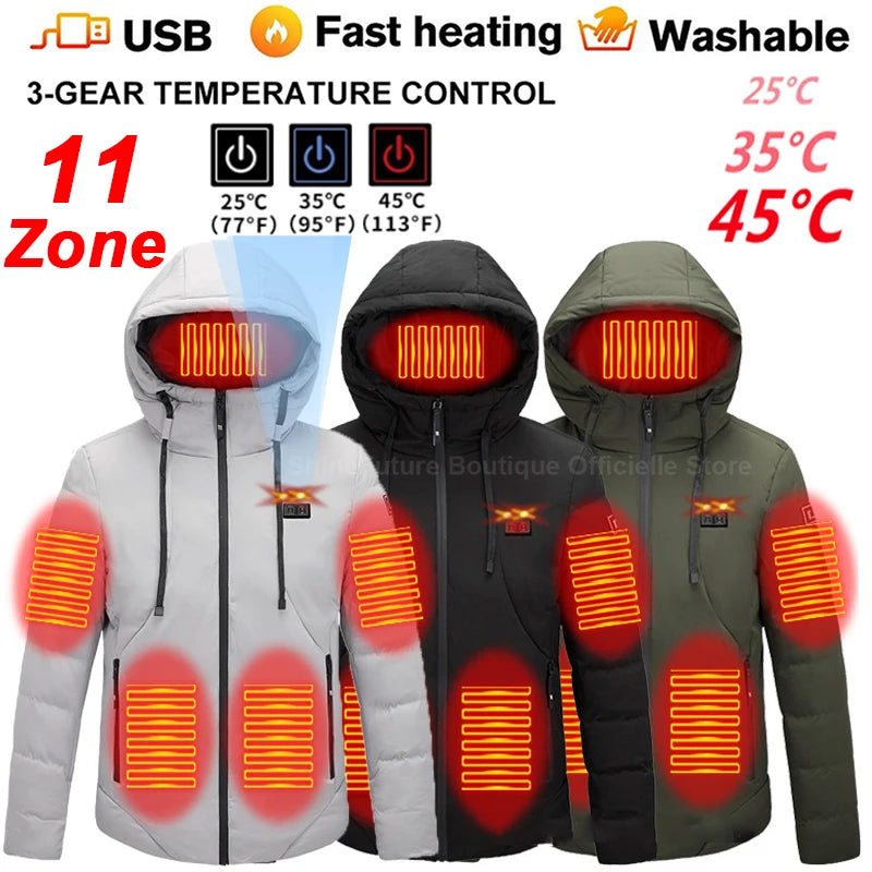 11 Areas Heated Jacket Vest Men Electric Heating Vest Usb Heated Jacket Heated Vest Women Heated Bodywarmer Heated down Jacket