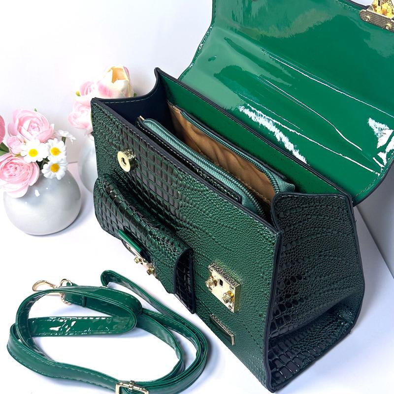 Latest Fashion Women Shoulder Handbags with Alligator Leather, Quality Ladies Purses with Top Handle and Straps for Daily and Travel