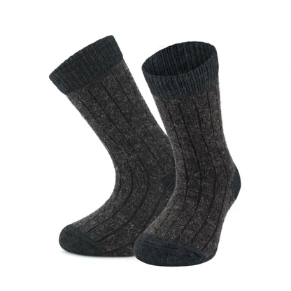 Alpaca Wool Socks for Kids | Brown Wool Socks for Toddlers | 2 Pairs |Model:1096