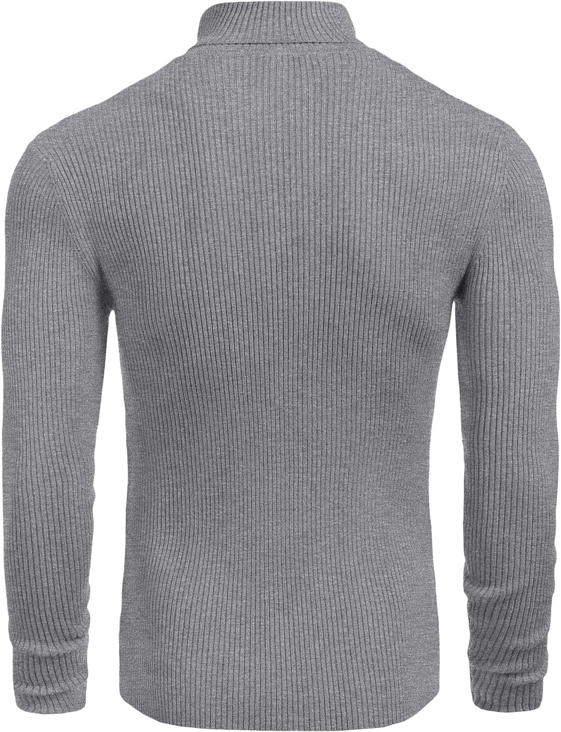 Mens Ribbed Slim Fit Knitted Pullover Casual Turtleneck Sweater