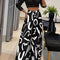 Elegant Geometric Print Loose Wide Leg Fashionable Pants for Women Autumn/Winter Wear