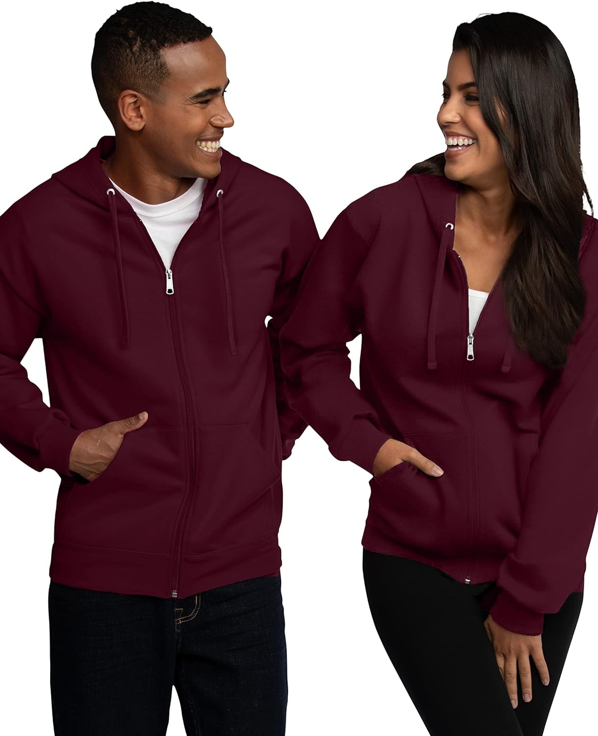 Men'S Eversoft Fleece Hoodies, Moisture Wicking & Breathable, Full Zip Hooded Sweatshirt