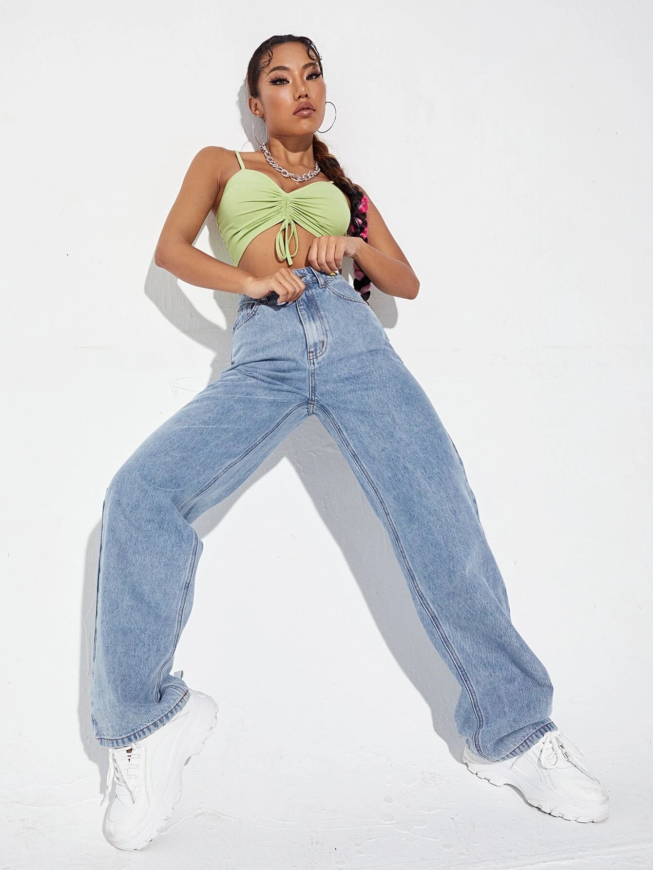 Ezwear High Waist Wide Leg Jeans