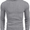 Mens Ribbed Slim Fit Knitted Pullover Casual Turtleneck Sweater