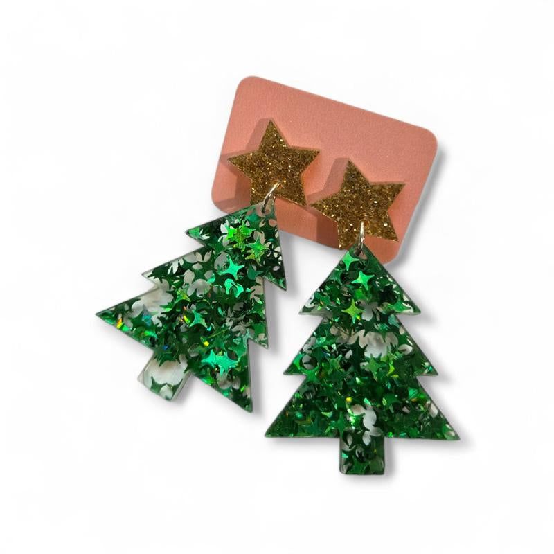 Oh Christmas Tree Acrylic Earrings