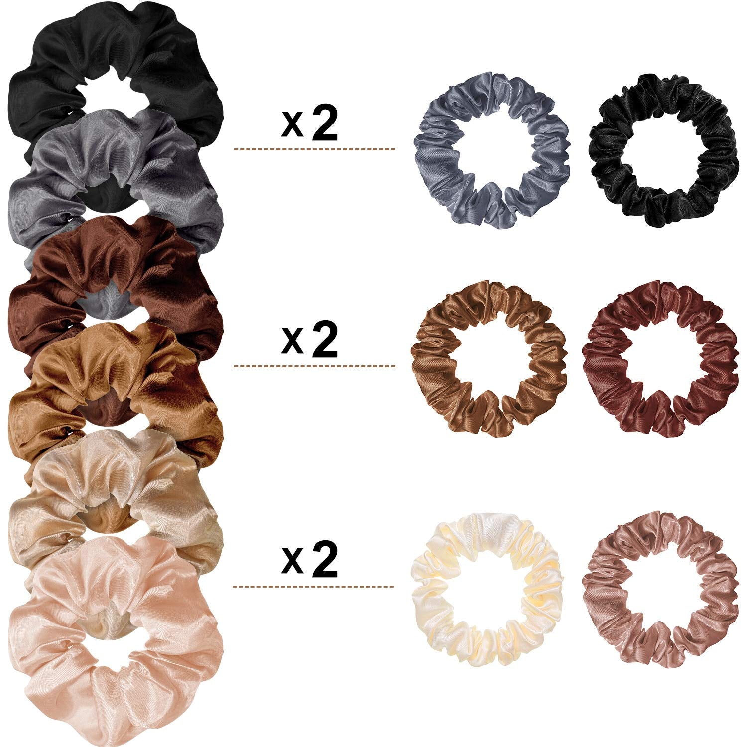 24 Pieces Satin Hair Scrunchies Bulk Silk Elastic Hair Bands Ropes Ponytail Holder for Women Girls Hair Accessories Decorations(Vintage Colors)