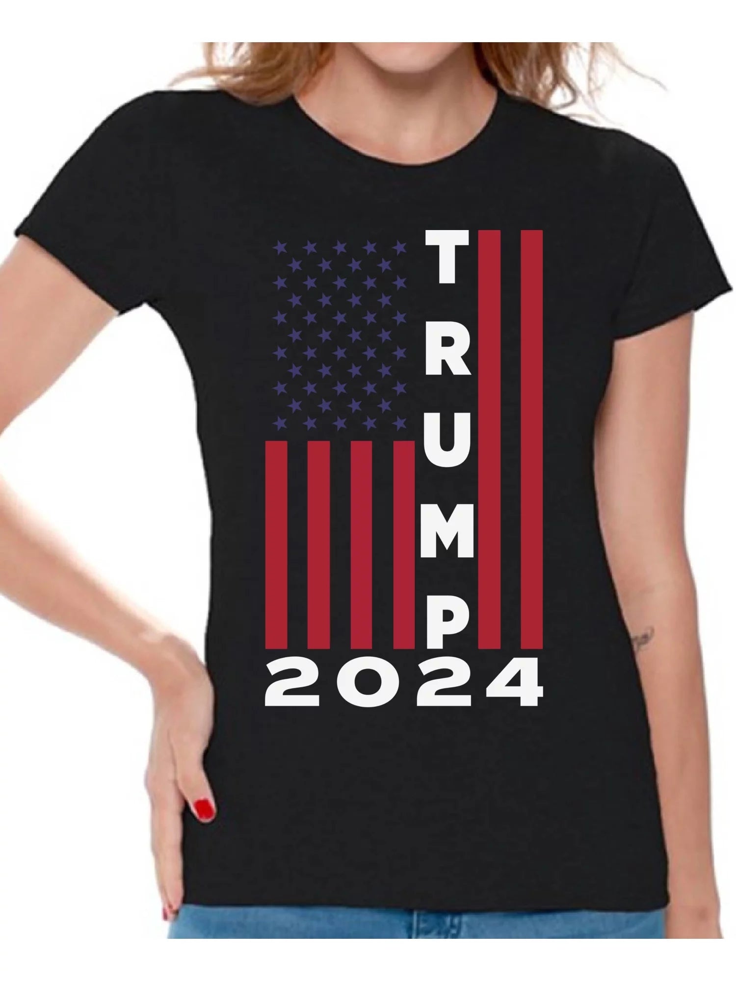 USA Flag Trump 2024 Tshirt for Women Donald Trump American Political Shirts Mr President T Shirt Gifts for Republican Tshirt for Her Ladies