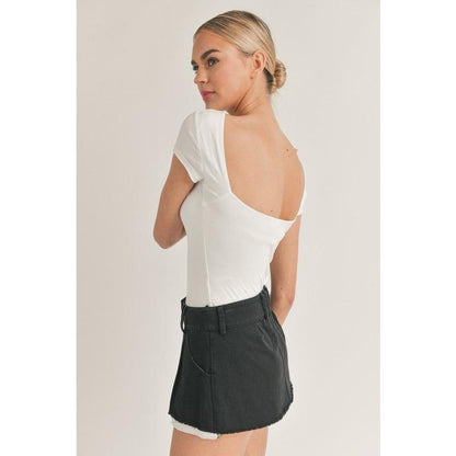 Makenna Open Back Top - White