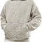 Mens Fuzzy Sherpa Pullover Hoodie Sweatshirts Long Sleeve Sport Front Pocket Military Fall Outwear Winter Hooded