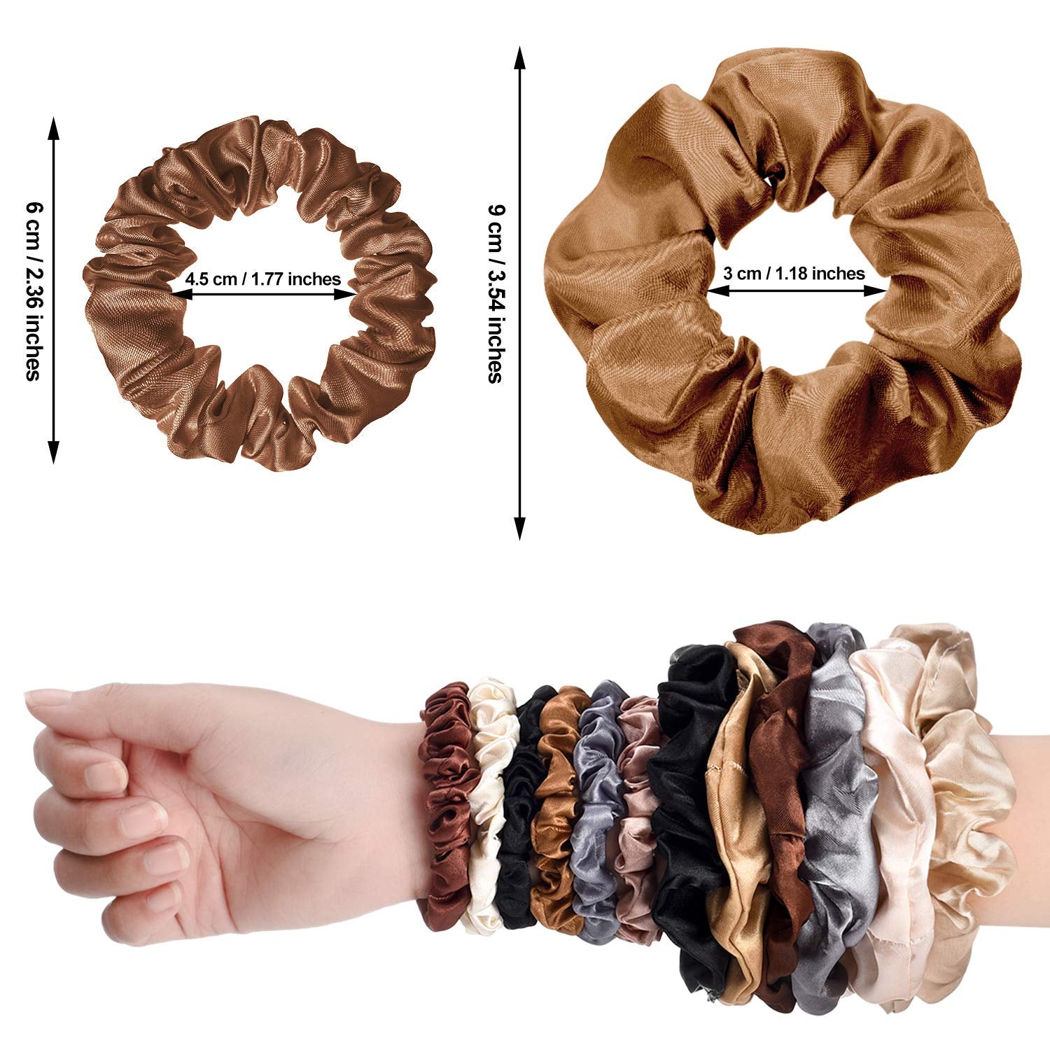 24 Pieces Satin Hair Scrunchies Bulk Silk Elastic Hair Bands Ropes Ponytail Holder for Women Girls Hair Accessories Decorations(Vintage Colors)