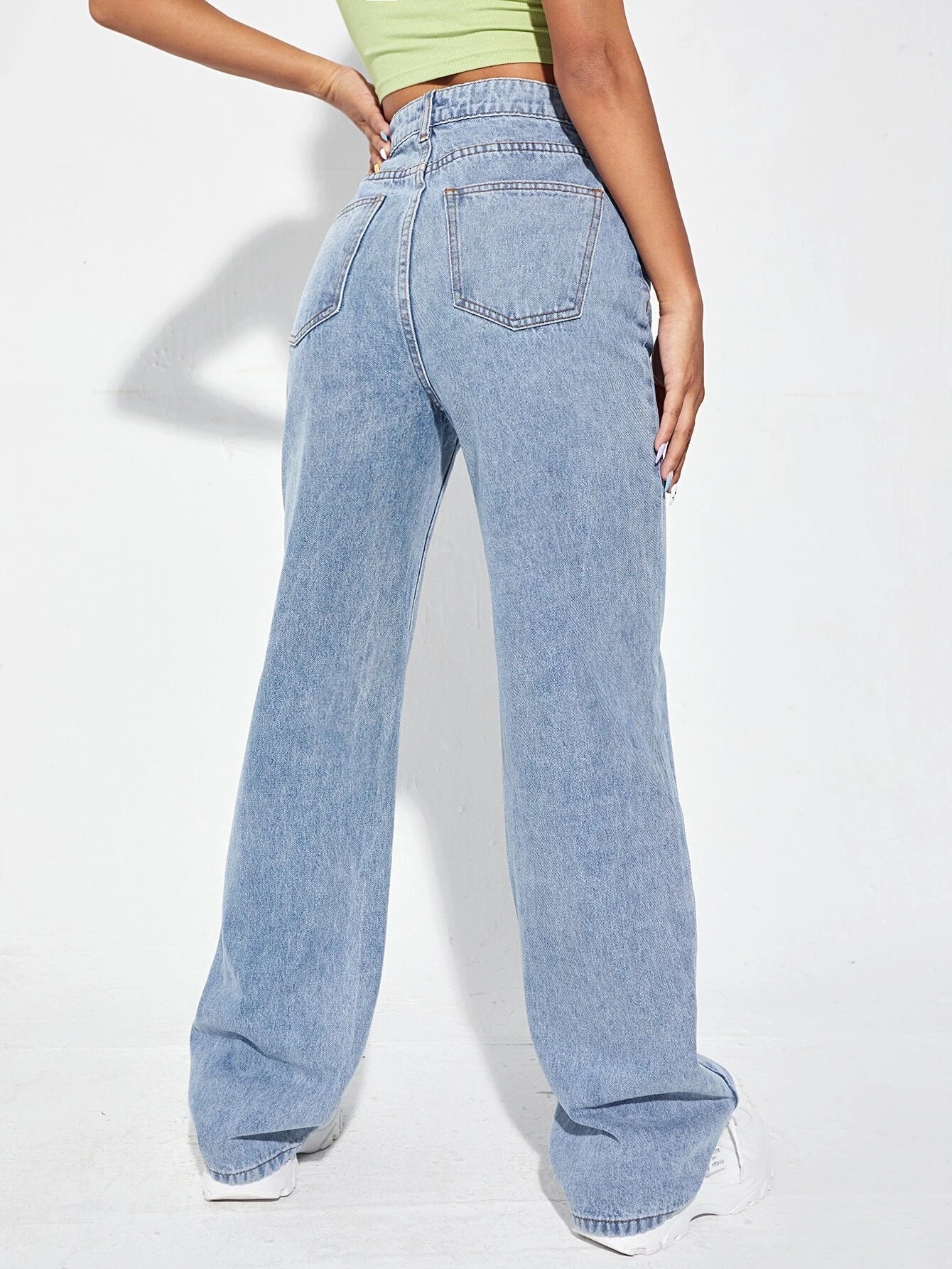 Ezwear High Waist Wide Leg Jeans
