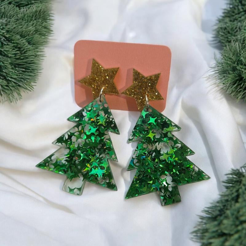 Oh Christmas Tree Acrylic Earrings