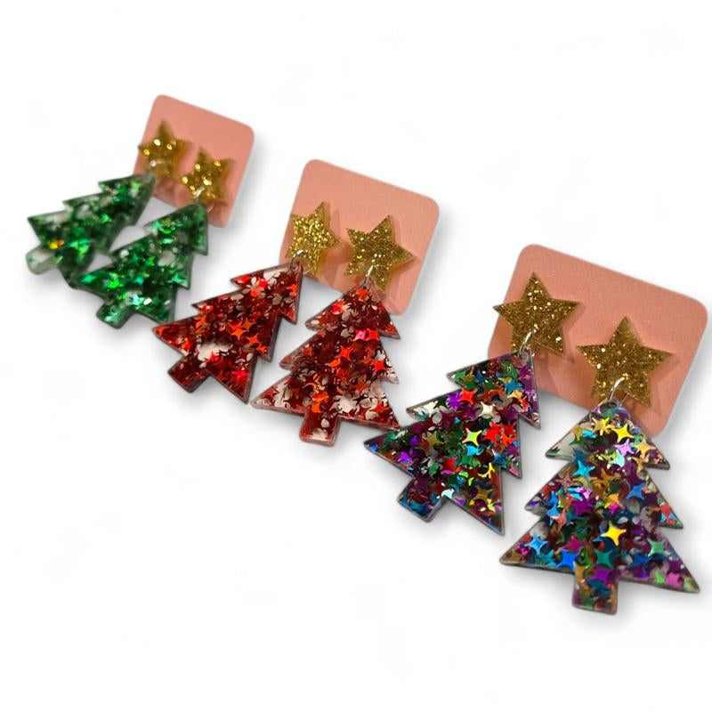 Oh Christmas Tree Acrylic Earrings