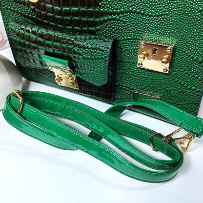 Latest Fashion Women Shoulder Handbags with Alligator Leather, Quality Ladies Purses with Top Handle and Straps for Daily and Travel