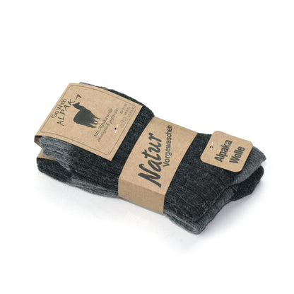 Alpaca Wool Socks for Kids | Brown Wool Socks for Toddlers | 2 Pairs |Model:1096