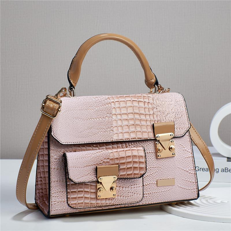 Latest Fashion Women Shoulder Handbags with Alligator Leather, Quality Ladies Purses with Top Handle and Straps for Daily and Travel