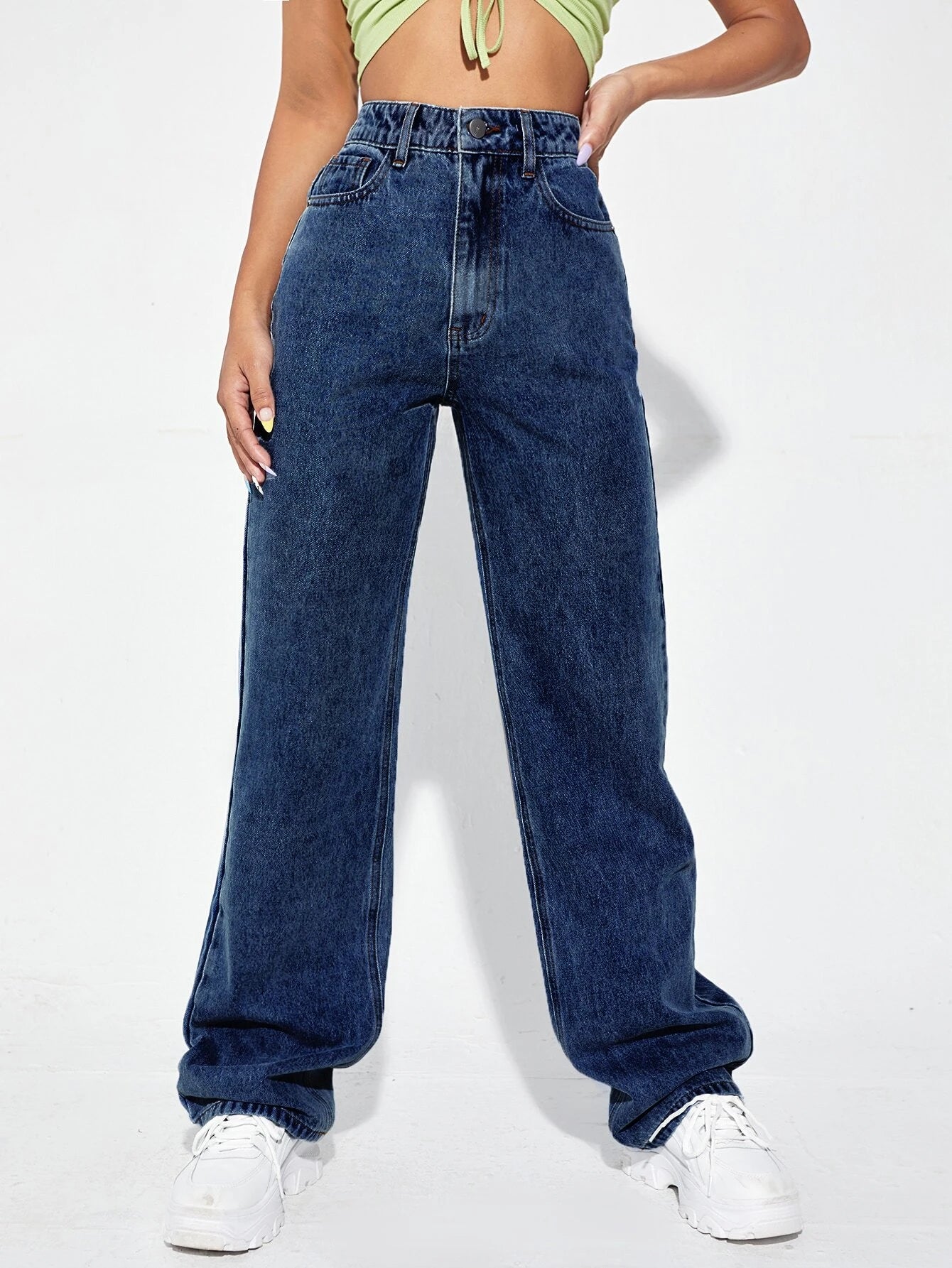 Ezwear High Waist Wide Leg Jeans